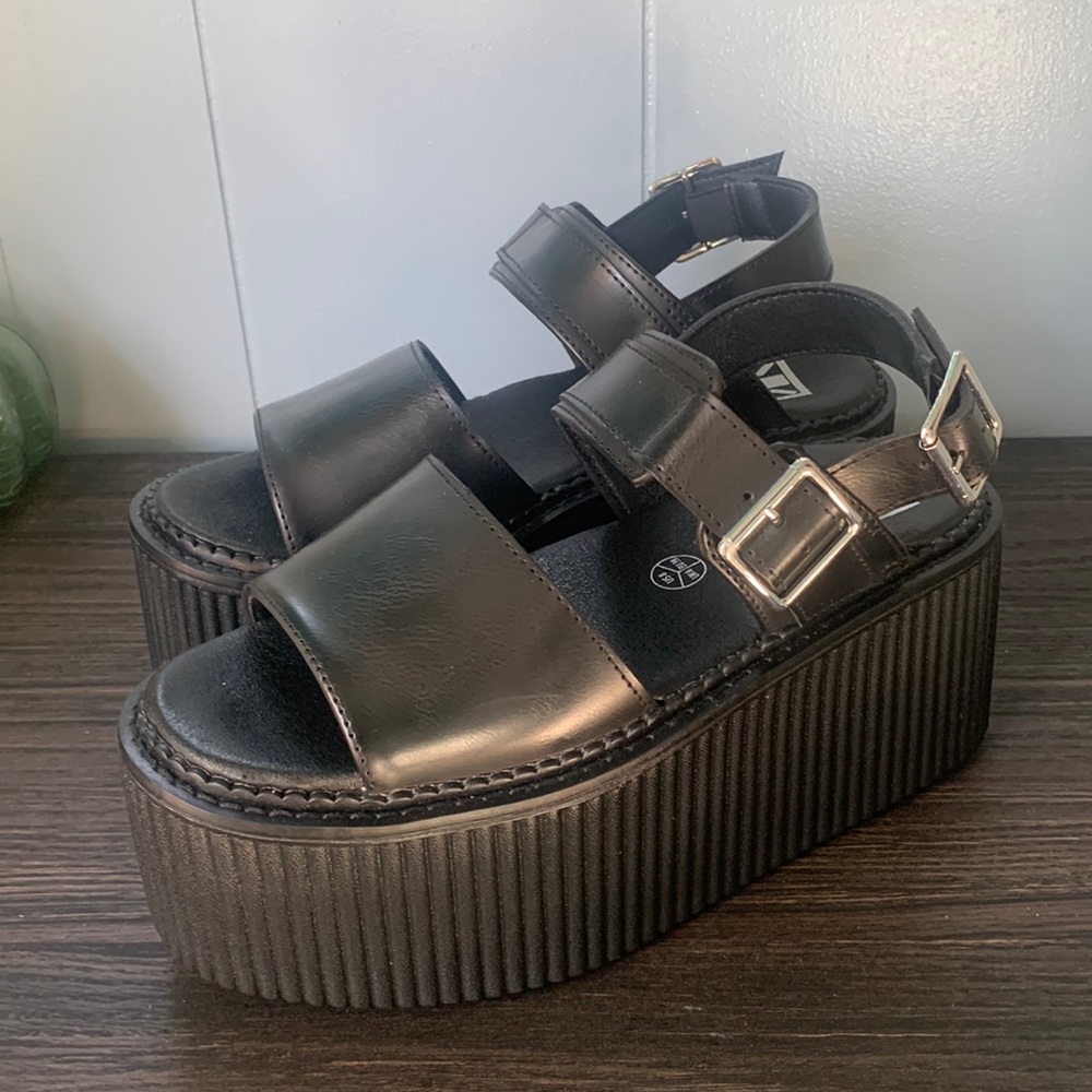 TUK platform sandals, size 8